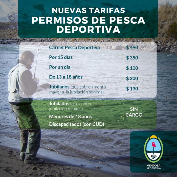 doce miembro Hacia fuera Permiso de Pesca Deportiva: nuevas tarifas y canal electrónico para  denunciar sobreprecios : Prensa Gobierno de Mendoza