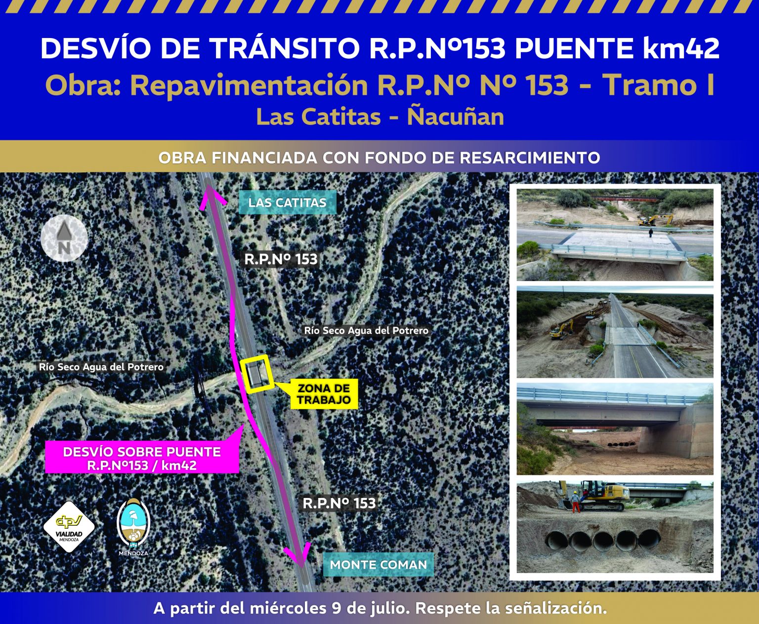 Comienza la reconstrucción de un puente sobre la RP 153 en Santa Rosa y ...