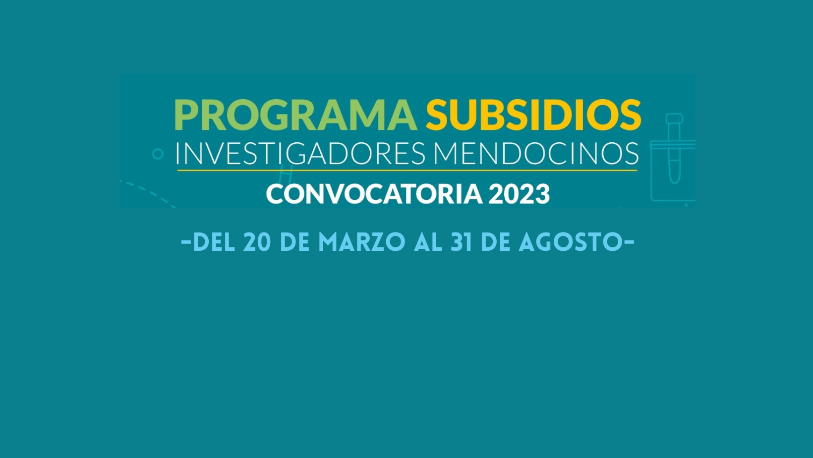 Programa Subsidios Investigadores Mendocinos 2023