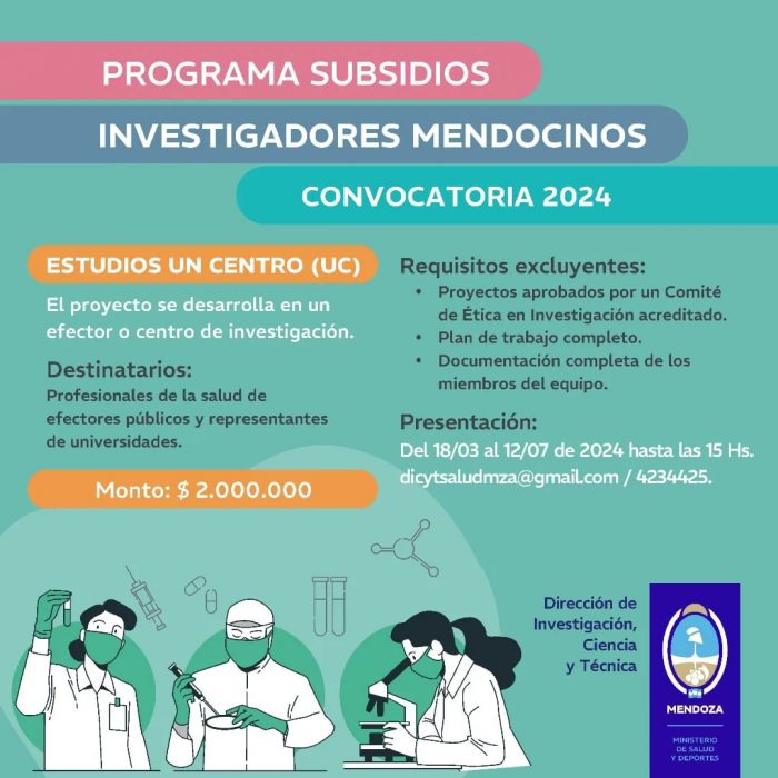 Convocatoria 2024 a Investigadores Mendocinos