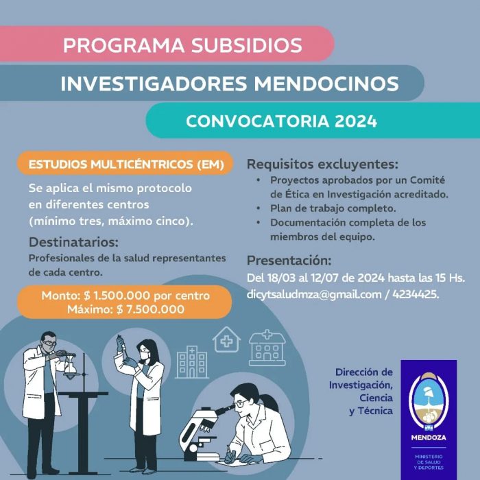 Convocatoria 2024 a Investigadores Mendocinos